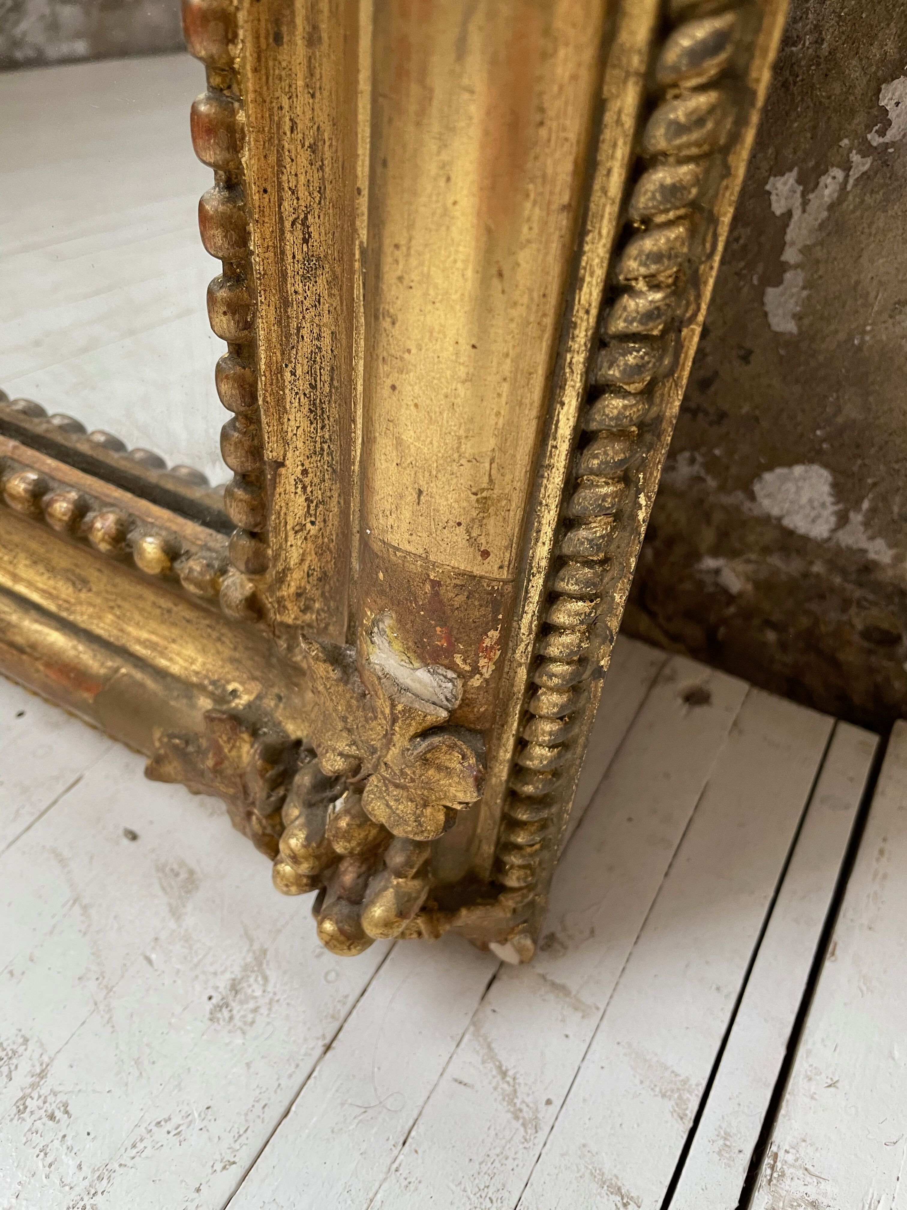 Louis Philippe Flowered Mirror 19th 84x150cm