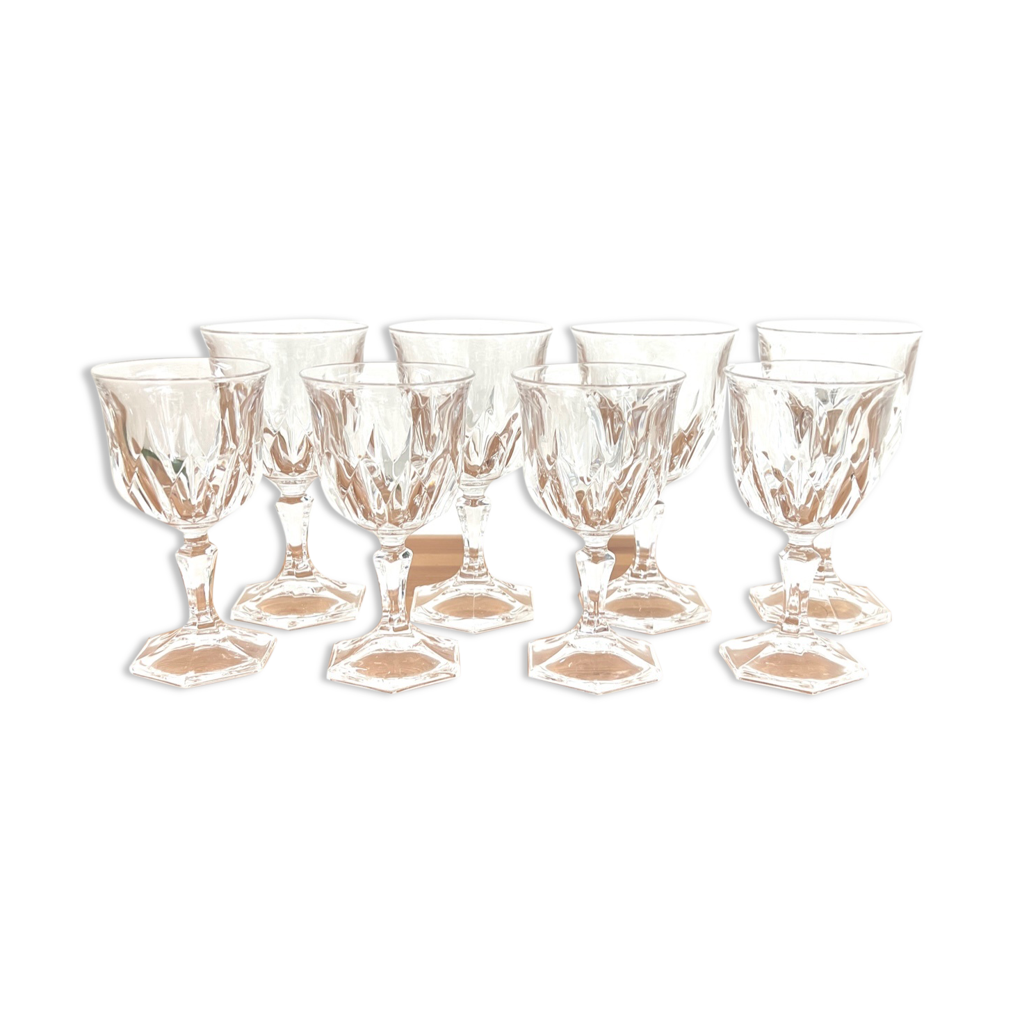 8 vintage glasses - Arques crystal - Chaumont model