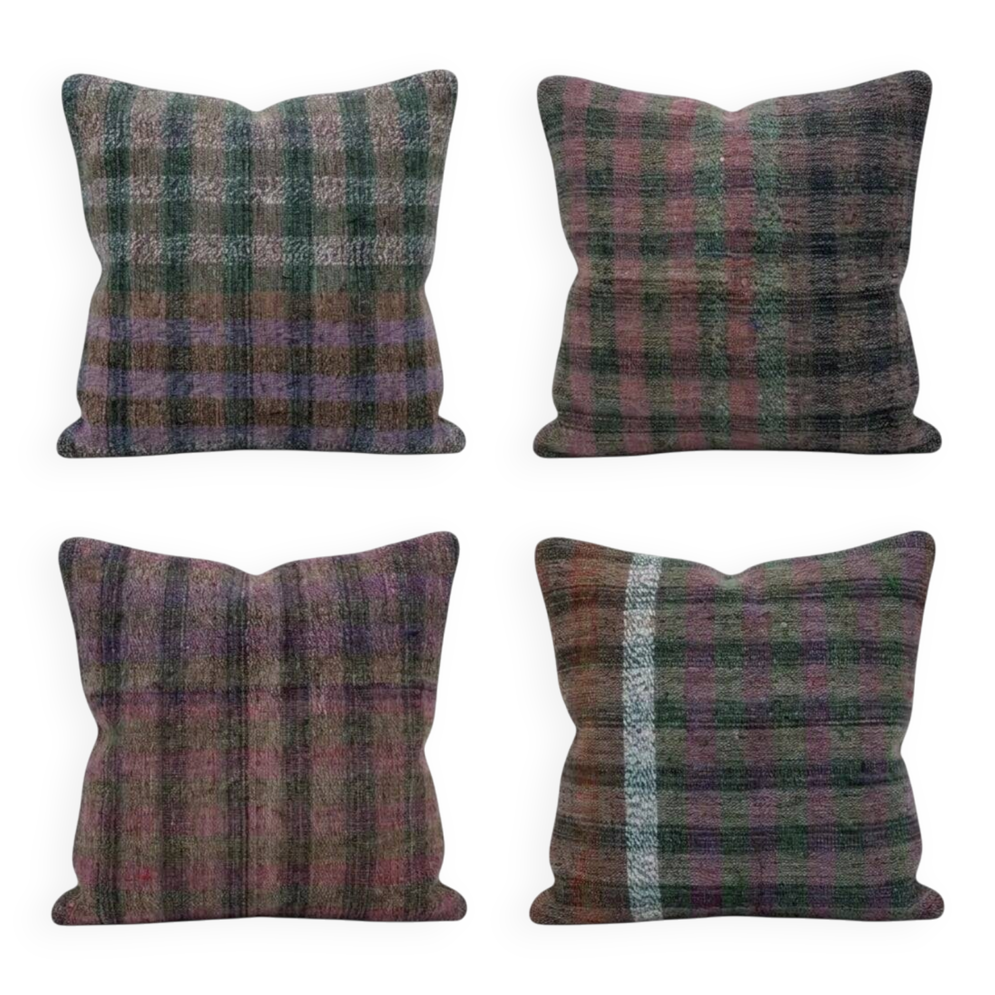 Set of 4 vintage kilim cushion covers 41x41 cm