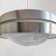 Vintage RAAK hanging lamp B-1044, aluminium and glass shade