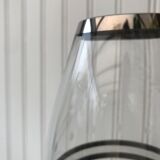 Pair of glass and chrome vases from the 70s