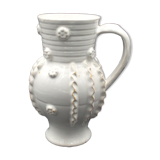 White enamelled ceramic pitcher emile tessier malicorne