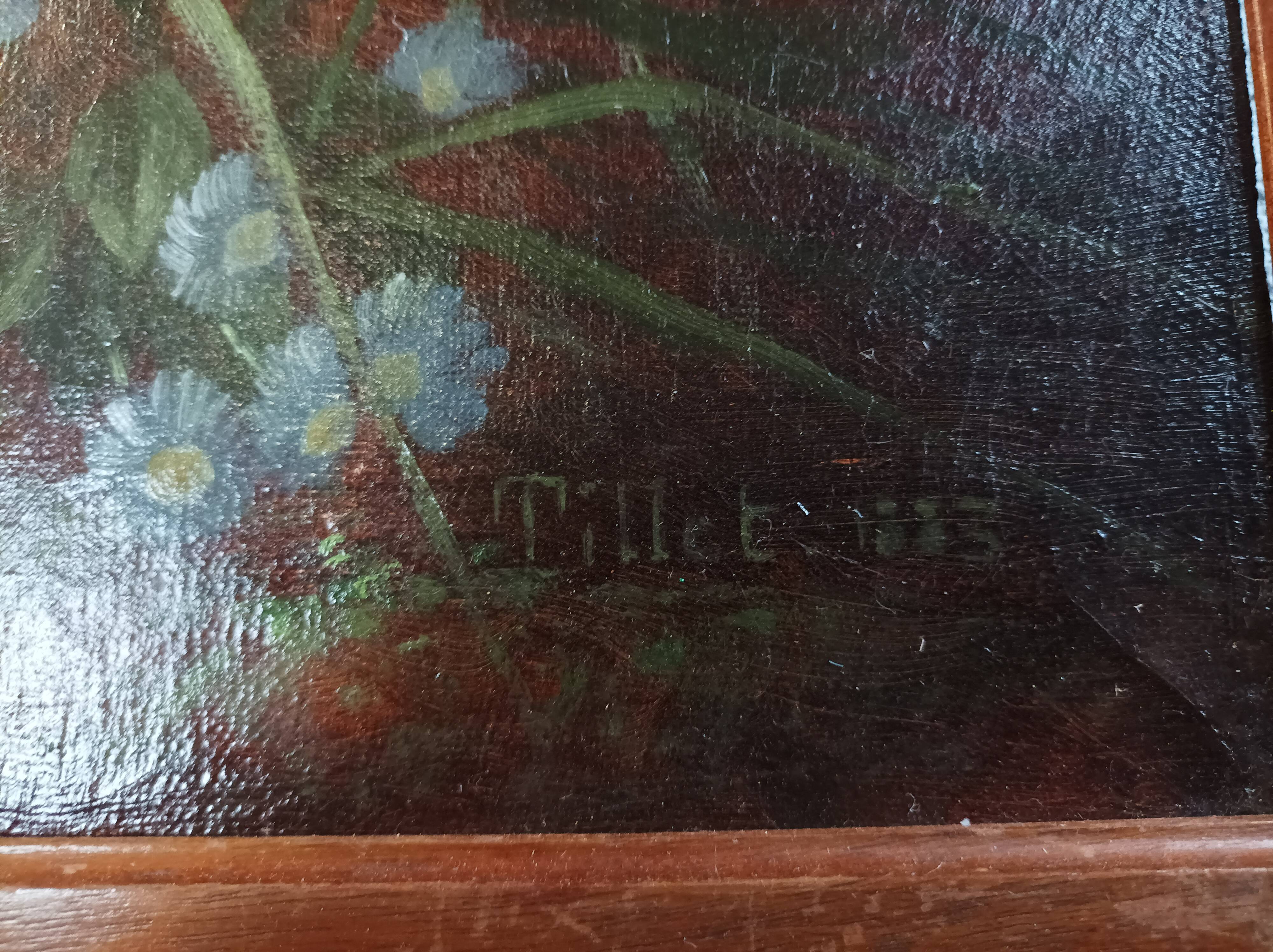 Paul TILLET (1844-1889) Les pâquerettes Oil on canvas