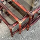 Suite of 3 bamboo nesting tables