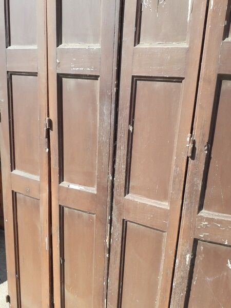 Lot shutters / doors / 4 elements solid wood patinated ep 1940 - 216cm