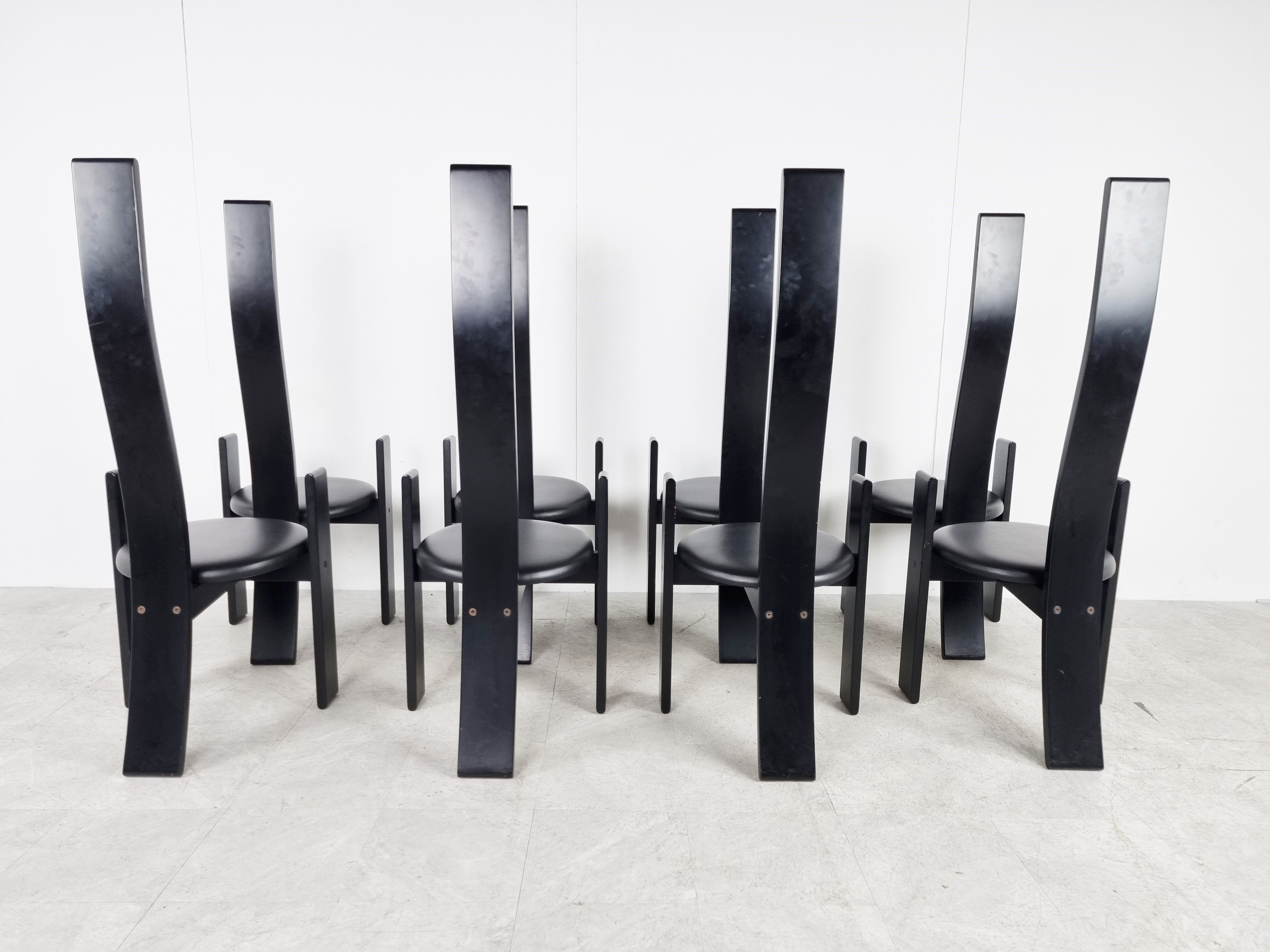 Golem chairs by Vico Magistretti, set of 8, 1970s