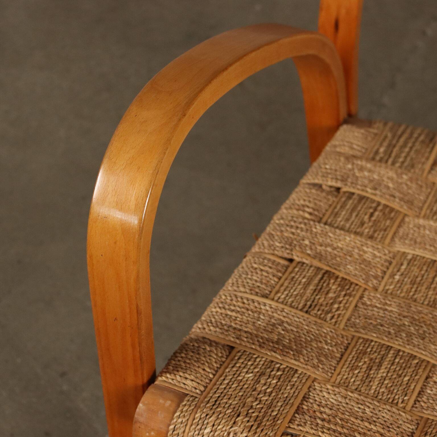 Pair of vintage beech armchairs, Italy, 1950s