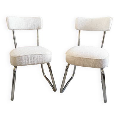 Paire de chaises traîneau vintages rénovées