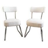 Paire de chaises traîneau vintages rénovées