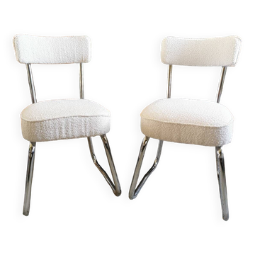 Paire de chaises traîneau vintages rénovées