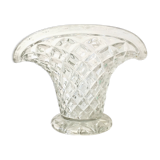 Glass basket vase 50s