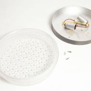 S+ Megal round ceiling light in black and opaque Swiss machined glass 90