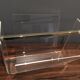 Magazine rack perspex and brass 1970s