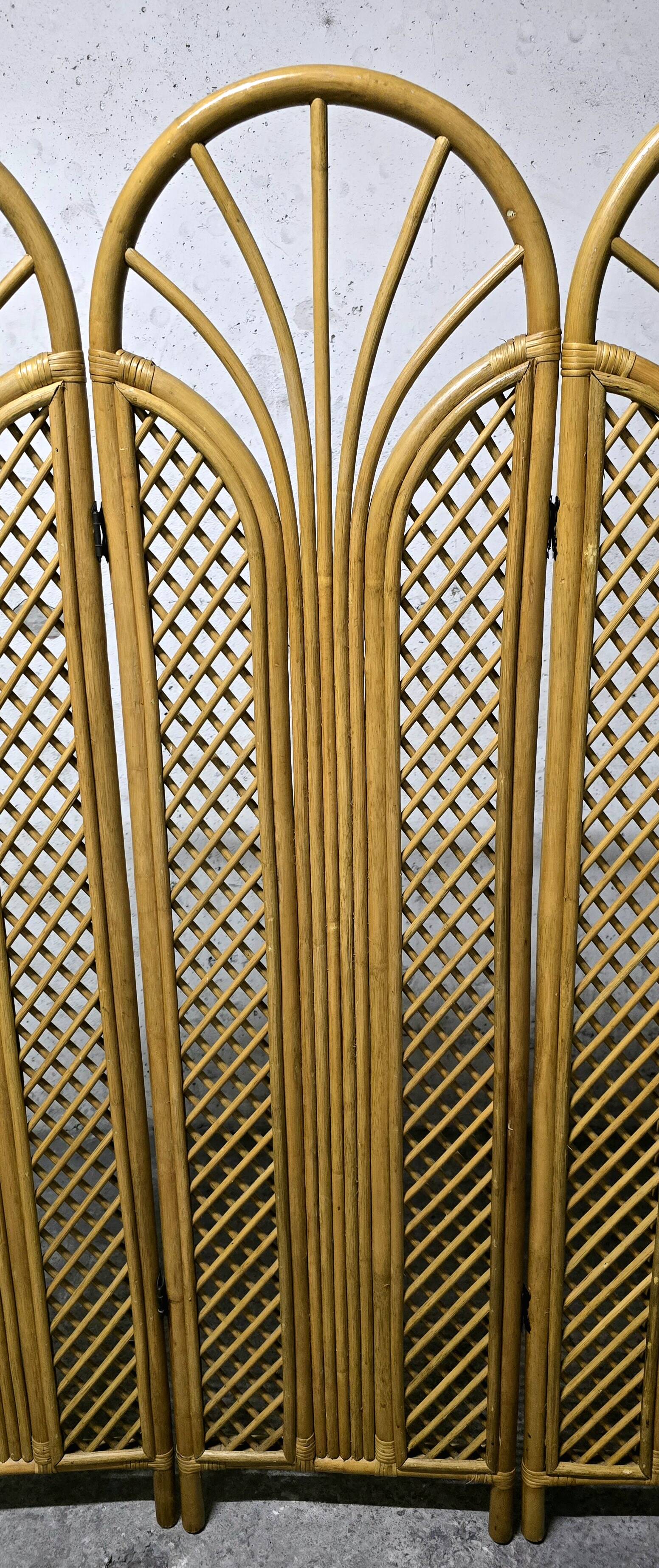 Vintage rattan and bamboo screen 1950/60
