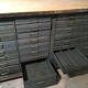Old metal workbench