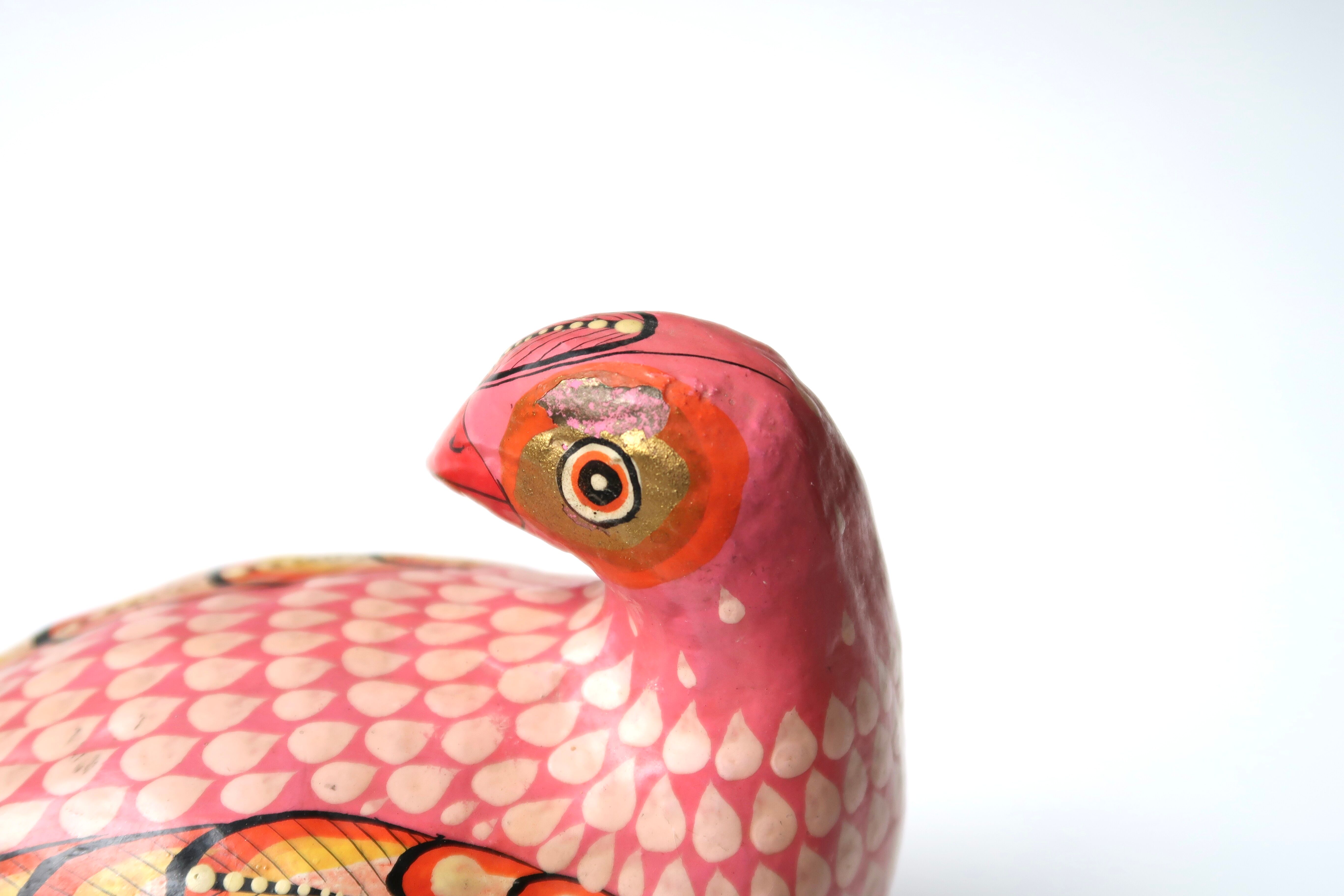 Mexican bird in signed papier-mâché, 70s