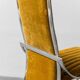 Ensemble de 4 chaises en métal velours jaune 1970 vintage modernisme