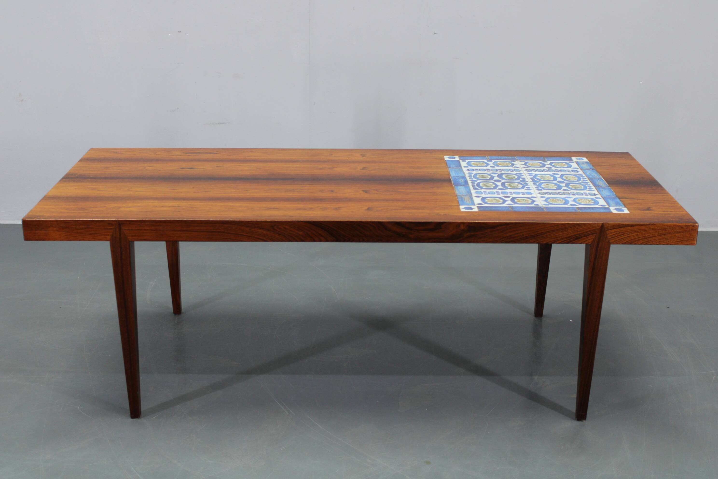Mid-century Danish Haslev Mobelsnedkeri coffee table, ceramic tile inlay, 1960s
