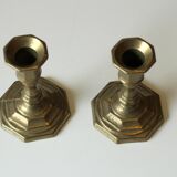 Paire de porte-bougie en laiton gentil