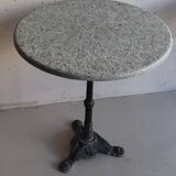 Round bistro table in gray stone