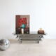 Coffee table in smoked glass and chrome tubular metal, 70s