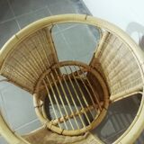 Vintage rattan round coffee table