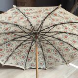 Vintage umbrella in cotton canvas floral pattern