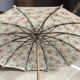Vintage cotton canvas umbrella with floral pattern