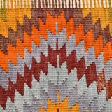 6x9 Orange Green Tribal Vintage Kilim Rug, 177x290Cm