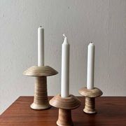 Set of three ceramic mushroom oil lamps by Freek Berends from the 1970s.