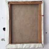 Toile huile ancienne fleurs