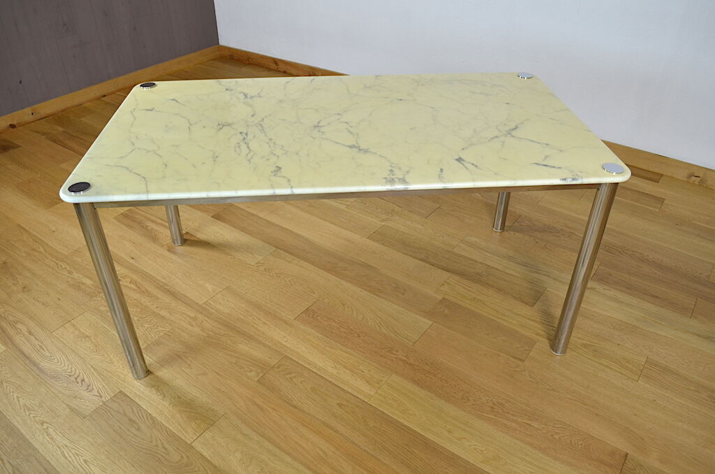 Italian vintage design table - marble and chrome 1970