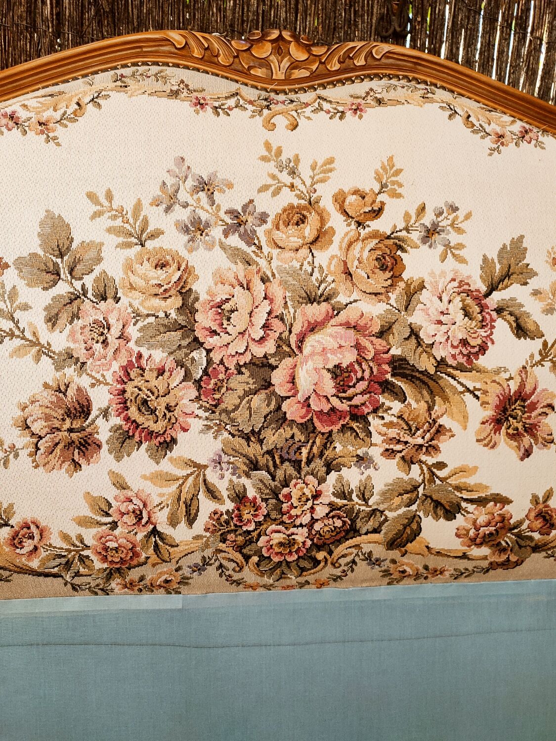 Bohemian headboard with tapestry