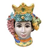 Sicilian vase woman frutta large