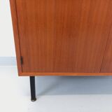 Small vintage storage unit in modernist Scandinavian style in teak from the 60s