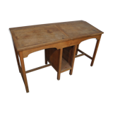 Office with double oak desks