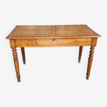 Farmhouse table/desk, solid wood, 1 drawer, vintage