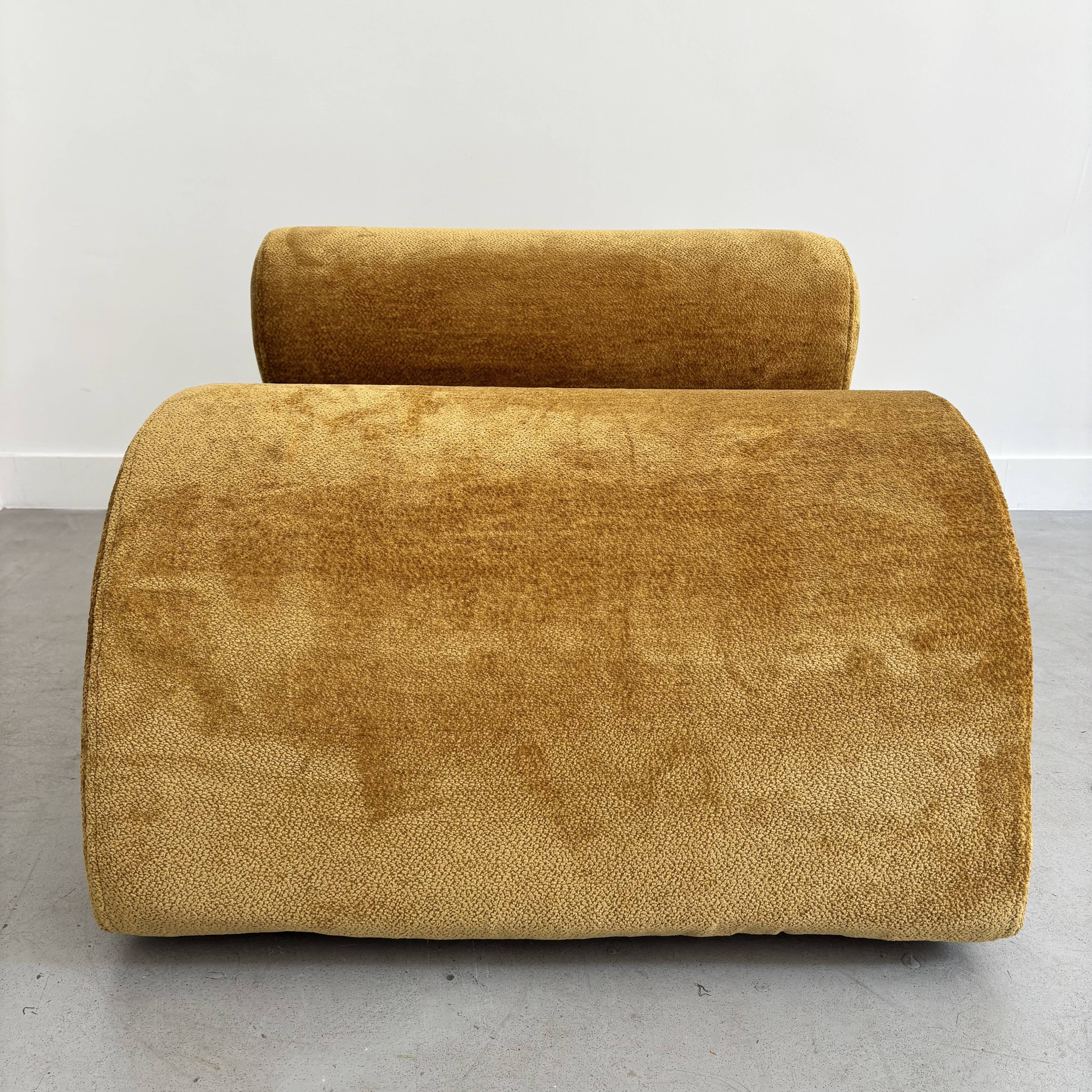 Graphic ochre armchair