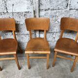 Series of 6 chairs bistro Thonet in light wood