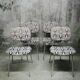 Series of four vintage italian chairs in chrome steel