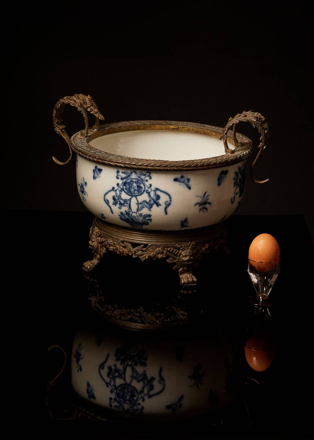 Bronze footed centerpiece