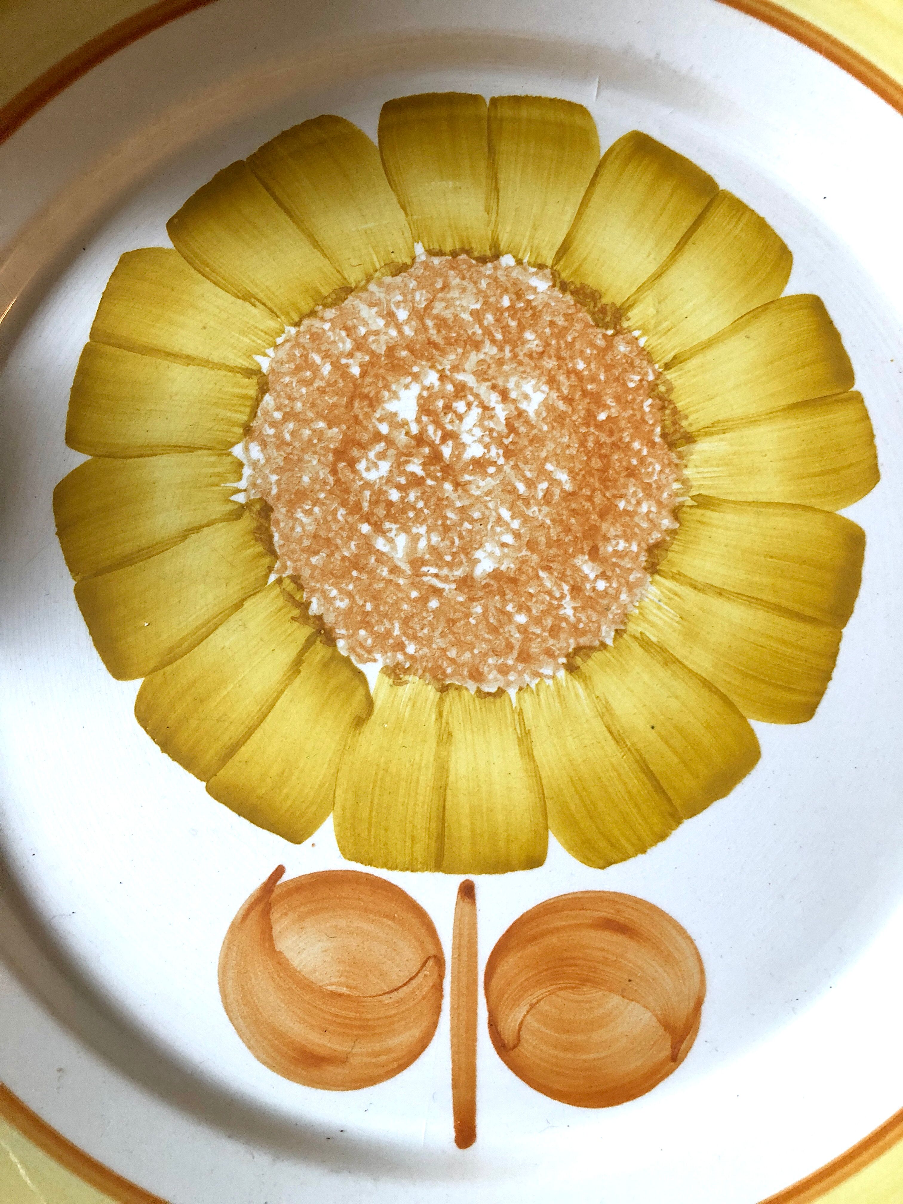 Series of eight Sarreguemines plates