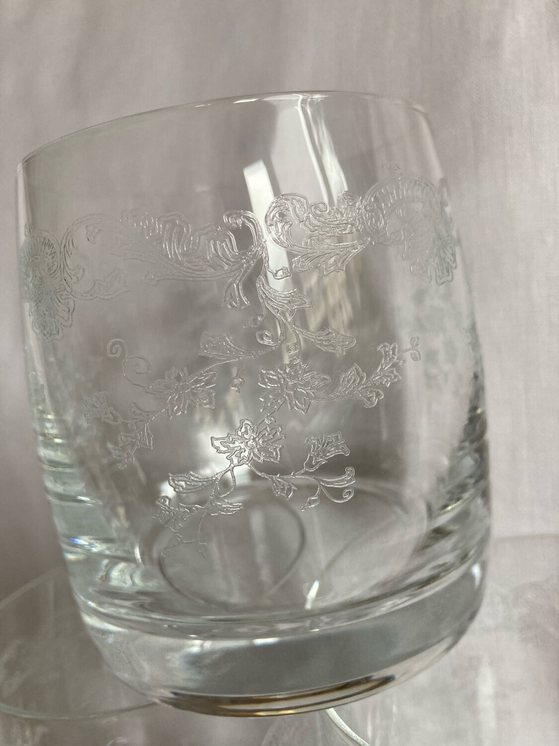 Engraved crystal glasses