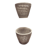 Set of 2 pottery or openwork pot covers vintage 1970-80