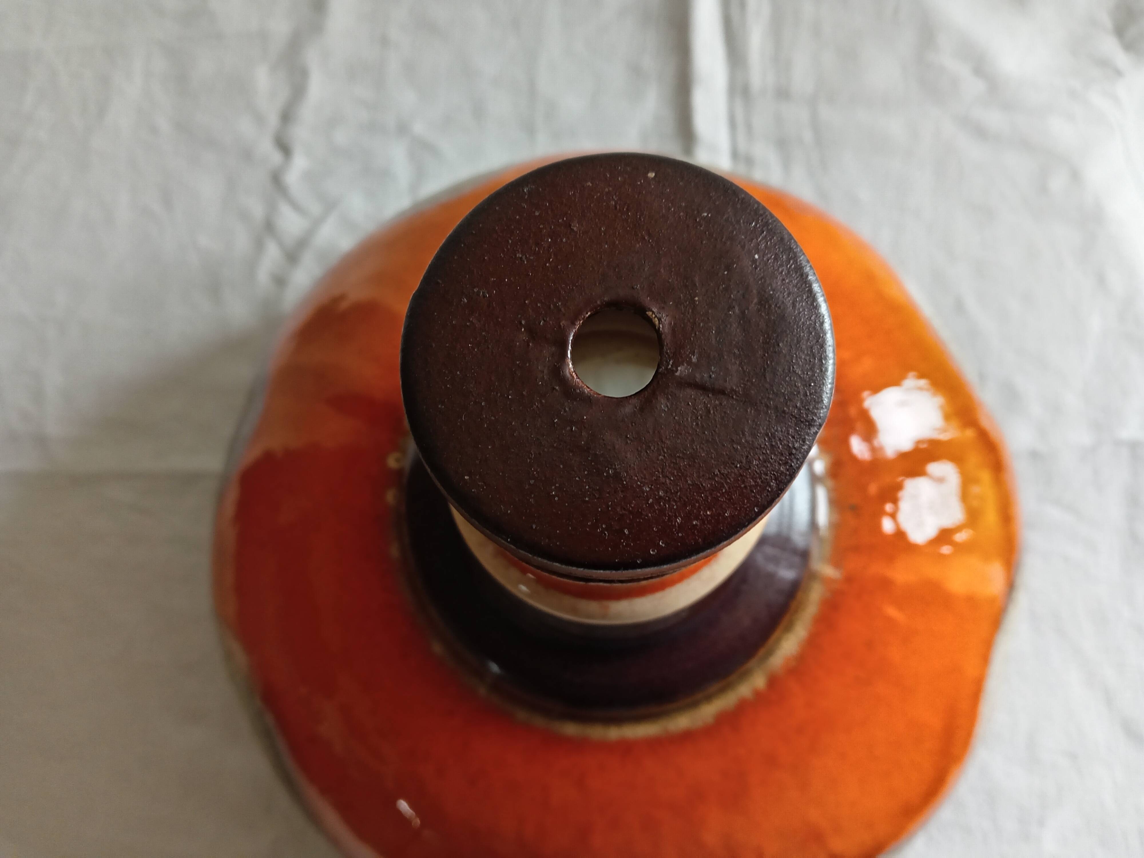 Vallauris style terracotta pendant light, 1970s