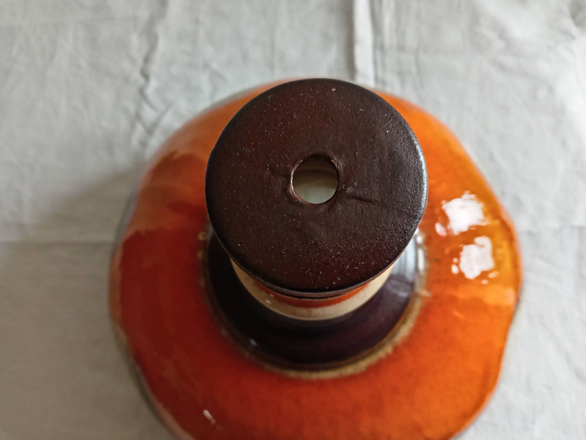 Vallauris style terracotta pendant light, 1970s