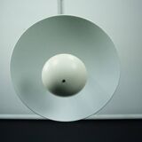 Vintage 1990s White Pendant Lamp with Glass Top Shade. Italy