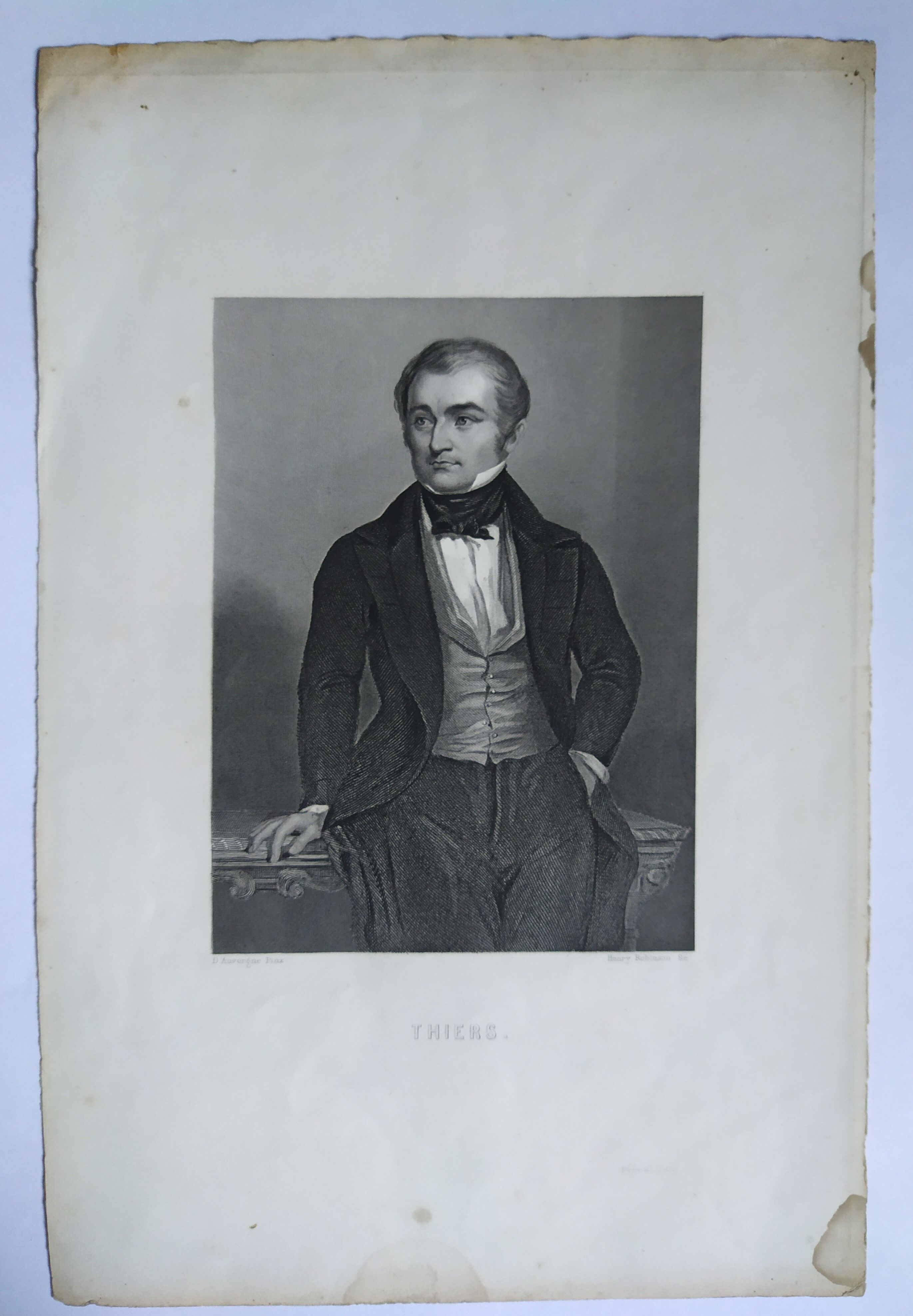 Engraving XIXth "Adolphe THIERS" French statesman