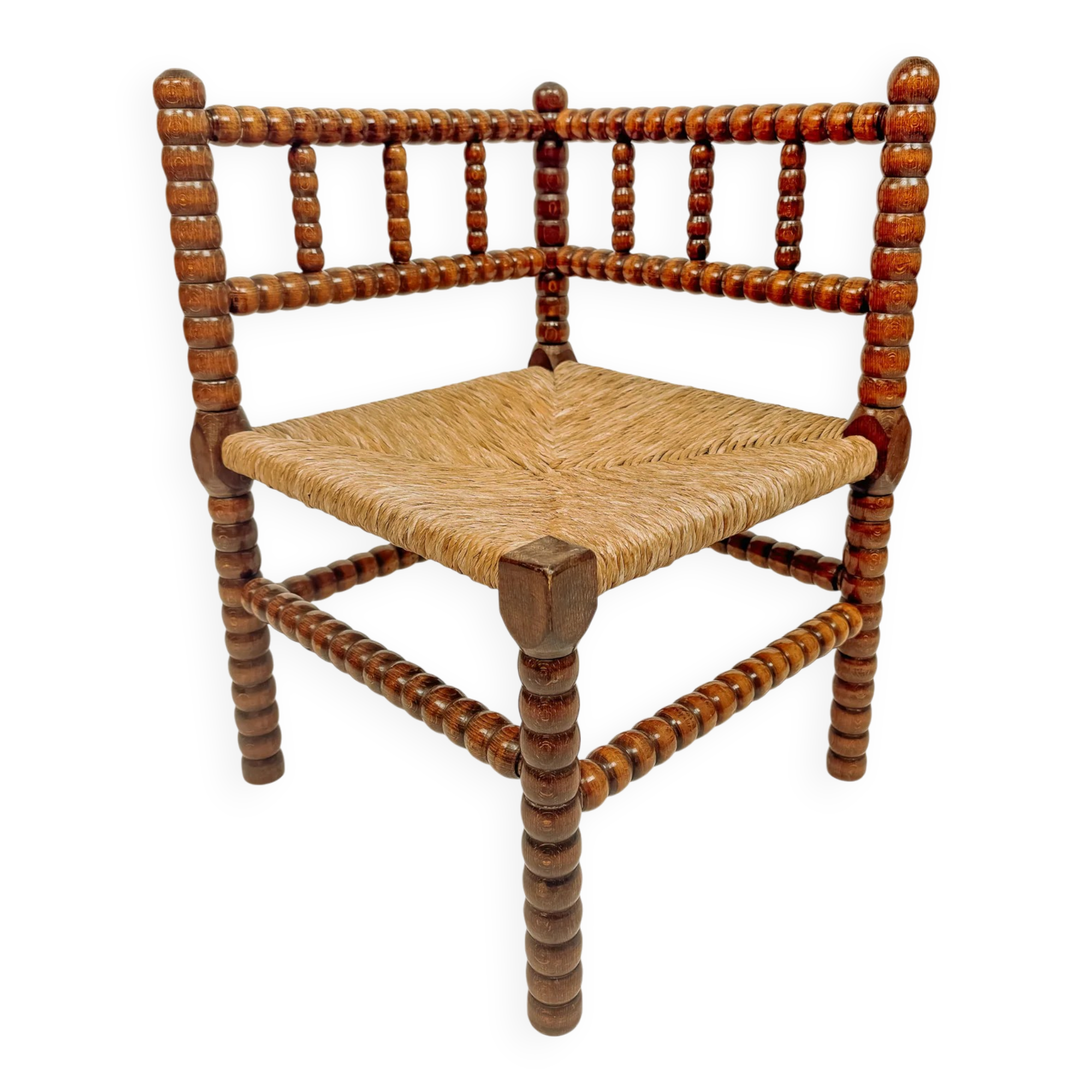 Classic vintage bobbin corner armchair