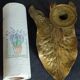 Antique bronze ivy leaf candle holder